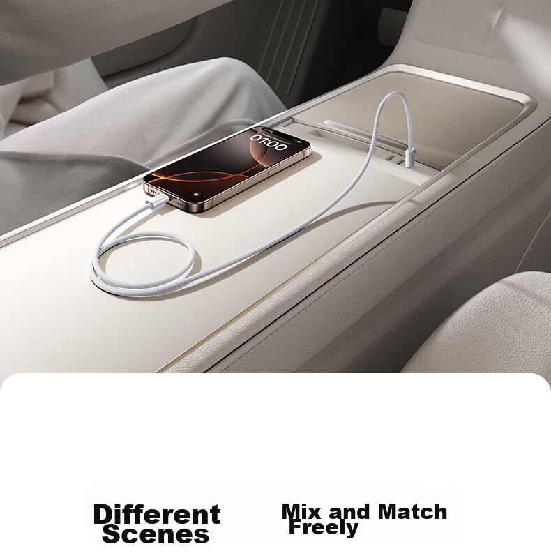 Baseus Apple iPhone 17/16/15 Dual-Head Type-C Charging Cable PD 60W Fast Charge CTOC Car Charger Cable 5A 2-Pack 15