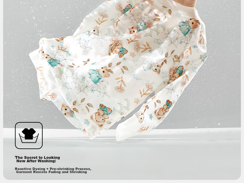 OUYUN Baby And Children's Pajamas, Spring And Autumn, for Boys And Girls, Pure Cotton, High-Waist Belly Protection, Warm Set, Hamster Bun, Size 73 24