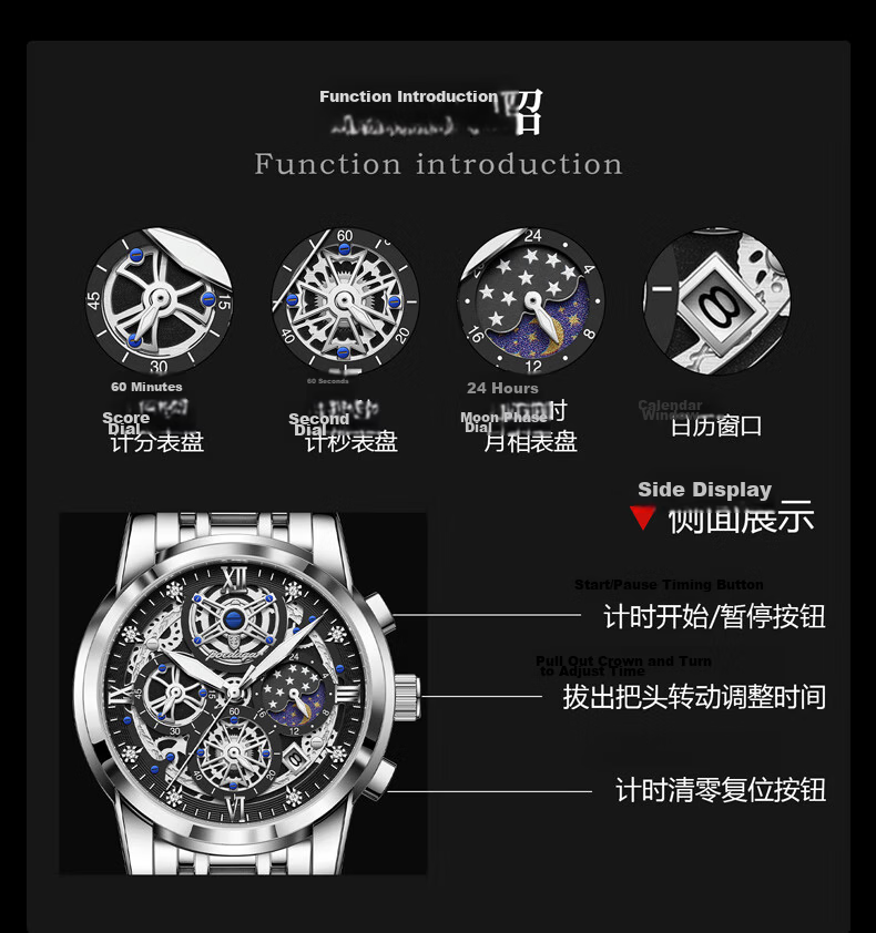 GEORGCOUNT Swiss Business Men's Watch Fully Automatic Waterproof Skeleton Mechanical Quartz 2025 New Luxury Men's Watch 6
