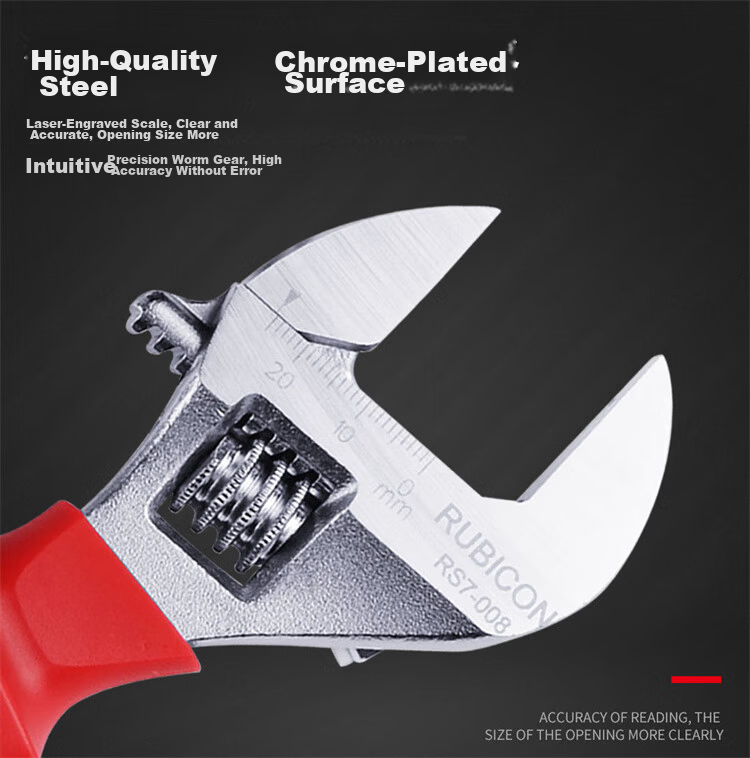RUBICON High Voltage Insulated Adjustable Wrench Electrician Universal Wrench Large Opening 10 Inch RS7-010 4