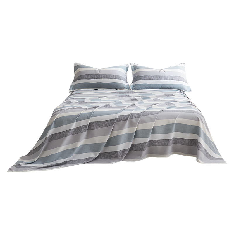 HLA 100% Cotton Thickened Single Bed Sheet Fitted Sheet Bedding Barfi Stripe 120x230cm