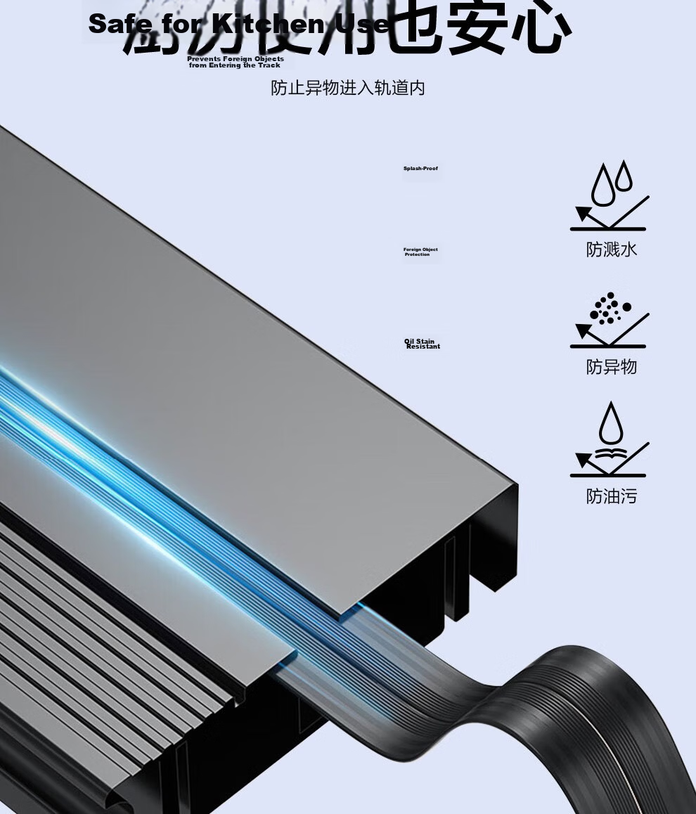 Jingxuan JD Self-Owned Brand Zhenpin Pro Series Surface Mounted Track Socket Wall-Mounted Portable Power Track 50cm + 3 Five-Hole Outlets Black 10