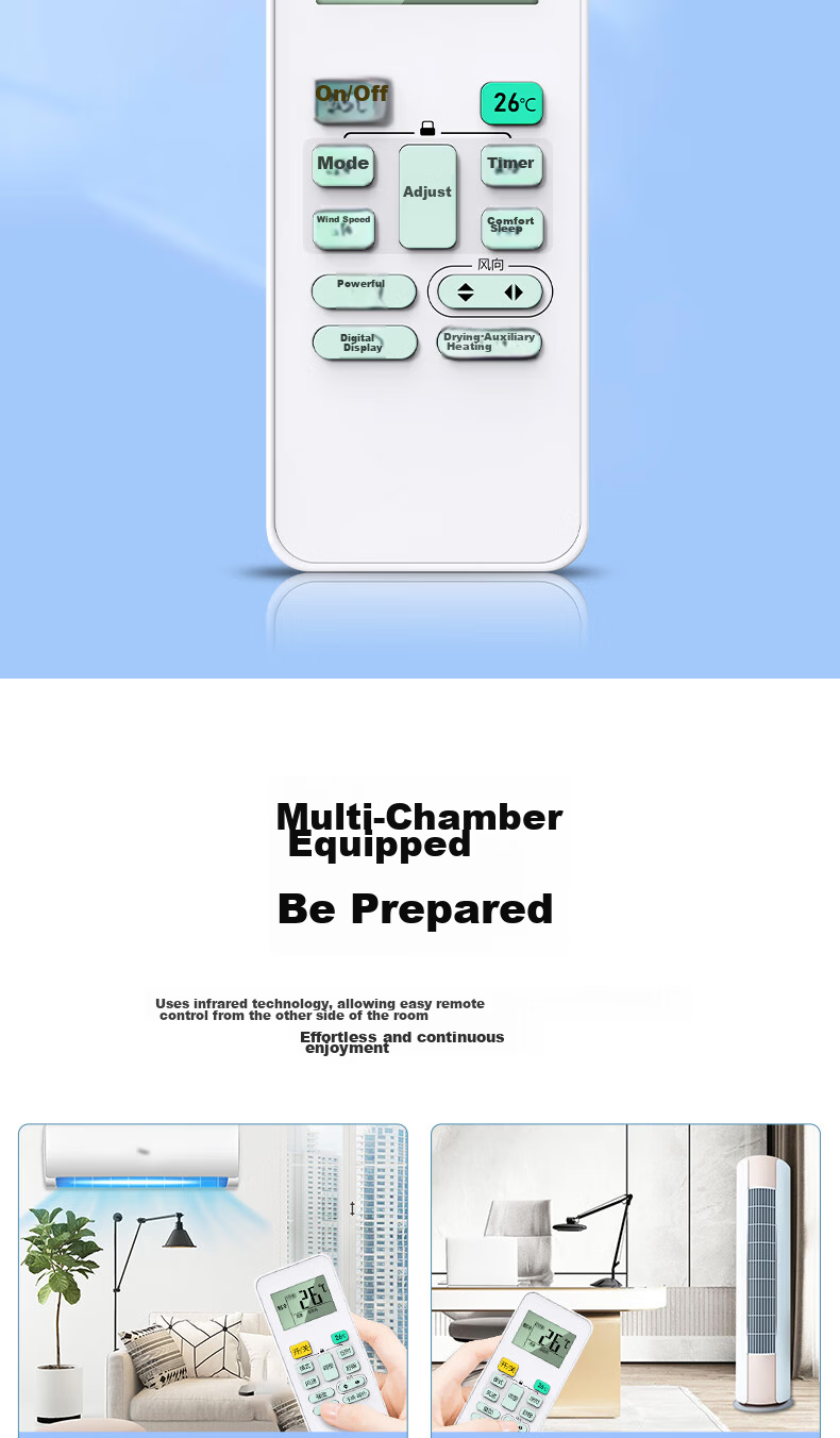 Accoona Universal Remote Control Compatible with Gree Air Conditioners, Suitable for Central Air Conditioning, Ducted Units, Wall-Mounted Units, Floor-Standing Units, Yunjia, Tianli, Q Changjun, Yuyue, Inverter Units, All Models, yapof3/20 7