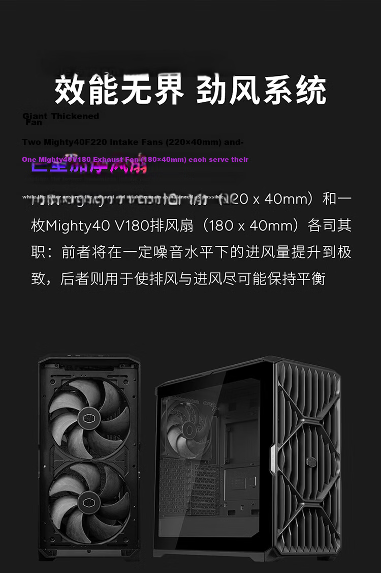 CoolerMaster HAF II 500 EATX Computer Case Master Sliding Rail/22040 Thickened Fan/Dual Mode GPU Bracket/Supports 4 Dual-Slot GPUs/Top-tier IO Panel 6