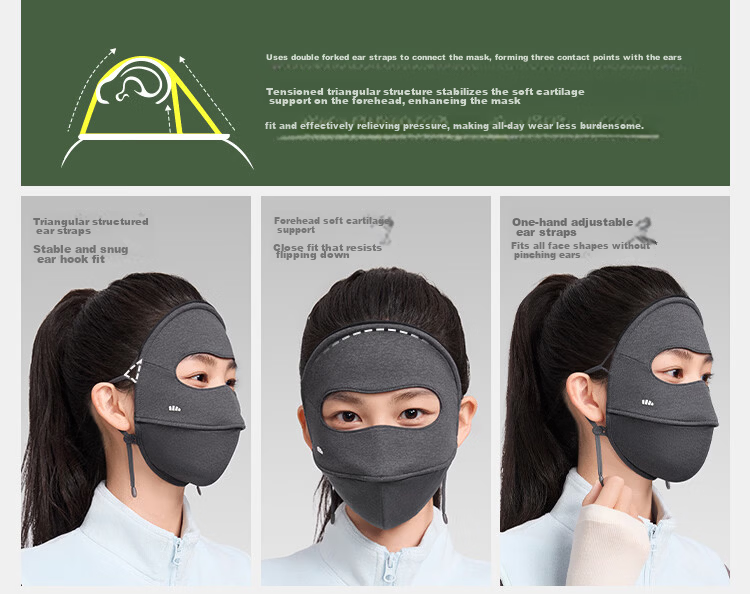 Banana Under Autumn Winter Sun Protection Mask Moisturizing Cycling Windproof Visor Face Mask High-Value Women's SS44424 29