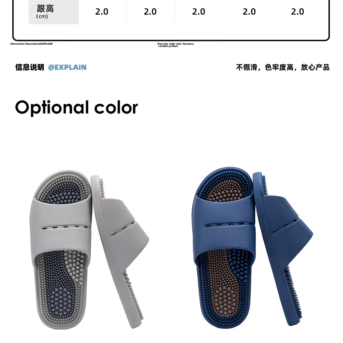 Lidani Granule Massage Slippers Men's Indoor Home Non-Slip Couple Women's Bathroom Men's Cool Slippers 12