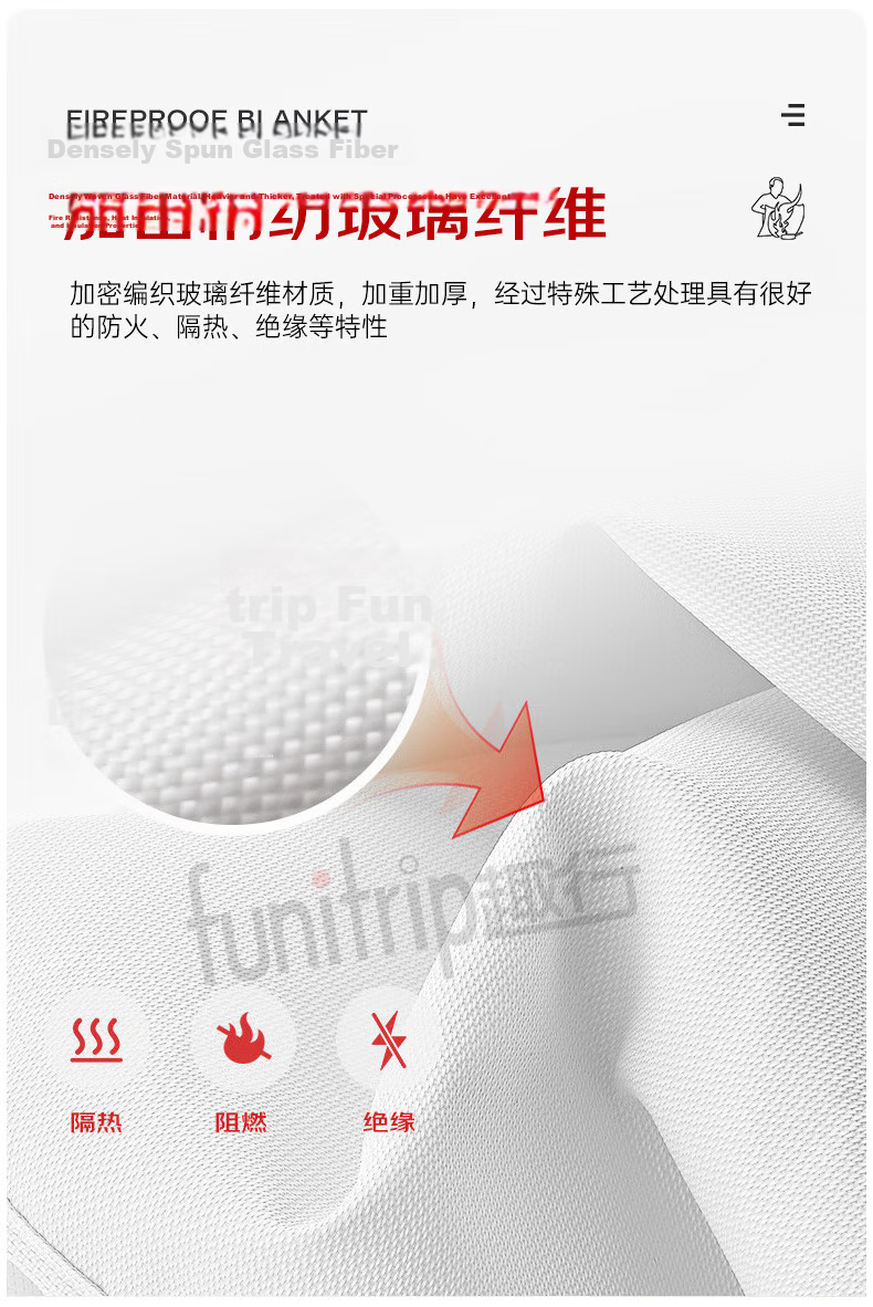 QuXing Silicone Fire Blanket Fireproof Blanket for Home Kitchen Factory Fire Extinguisher Safety Escape Blanket 1.5X1.5M 4