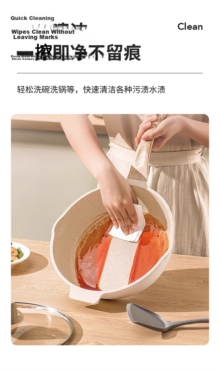 LYNN Kitchen Antibacterial Disposable Dish Cloths 30x30cm 30 Sheets Super Absorbent Extra Large Thick Cleaning Wipes 8