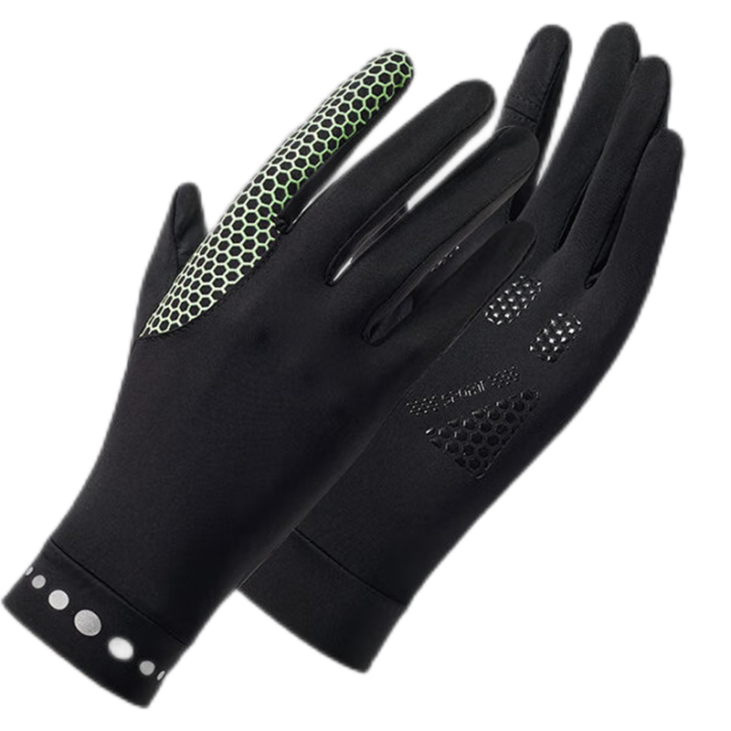 Bejirog Women's Summer Thin Sunscreen Gloves Cycling Electric Vehicle Driving Anti-Slip UV Protection Fingerless Dual-Use Ice Silk Sunshade