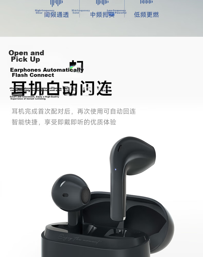 Manbuzhehuazai Zero Air Wireless Bluetooth Earphones, Semi In-Ear Headphones, Bluetooth 5.4, 28-Hour Long Battery Life, Compatible with Apple, Huawei, Xiaomi, Muhui Gray 9