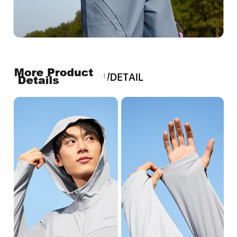 361° Men's New Sports Breathable UV Protection UPF100+ Jacket Summer 652624604D-6 12
