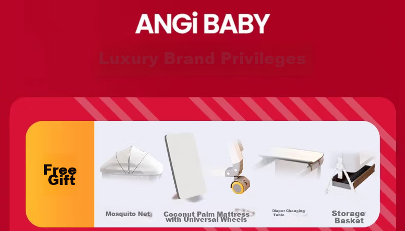 ANGI BABY Baby Crib Convertible Portable Newborn Foldable Rocking Bed Multifunctional Sleep Soothing Device 1