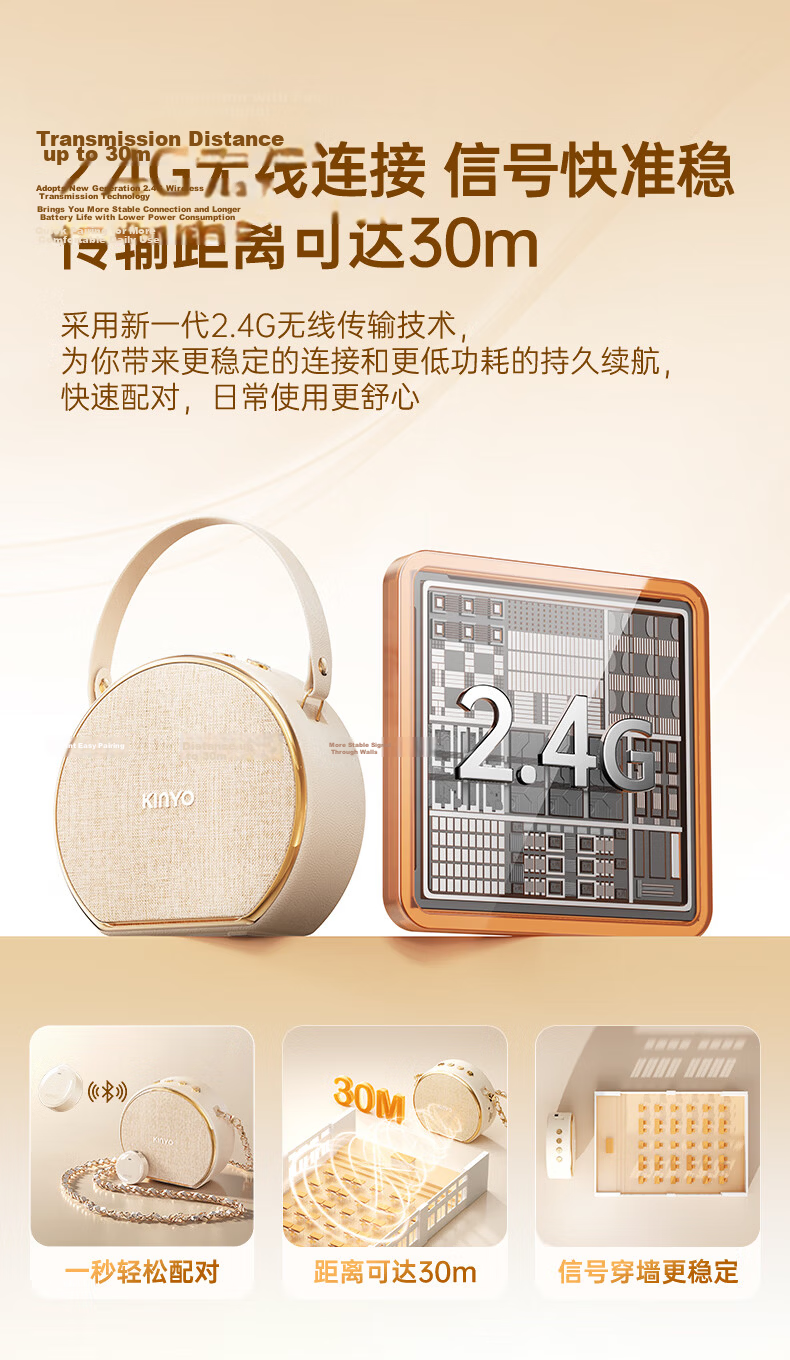 KINYO 30W Wireless Mini Bee Amplifier Teacher Microphone Loudspeaker M20 23