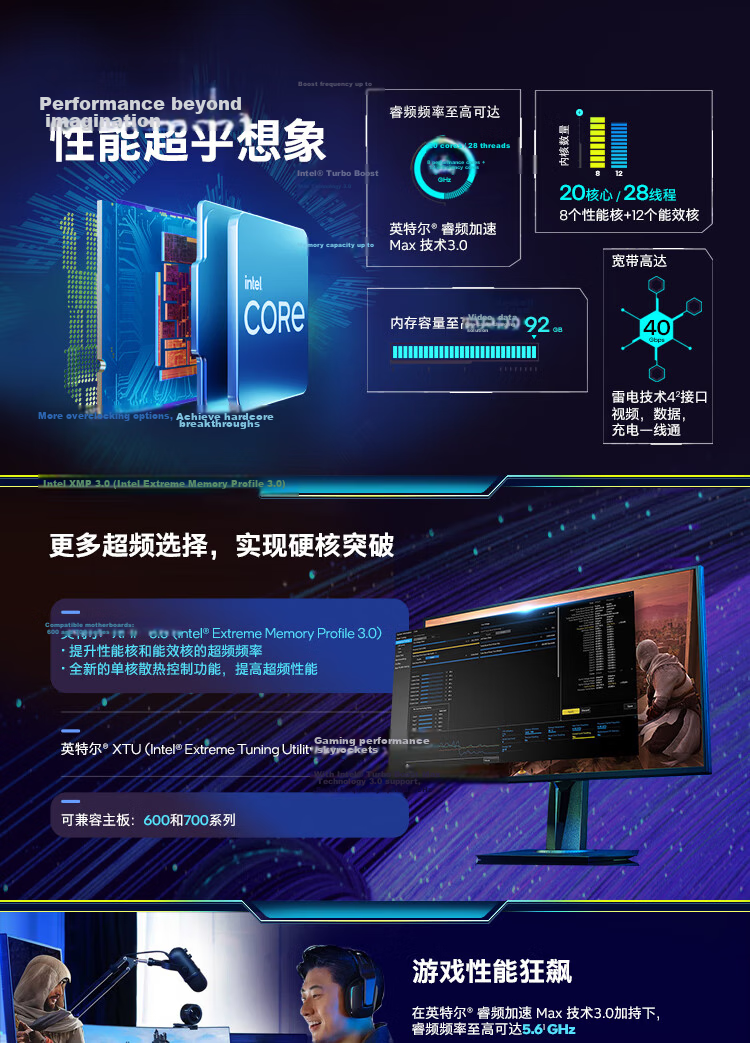 Intel Core i7-14700K 14th Gen 20-Core 28-Thread Desktop CPU Boxed Processor Five-Year Warranty Gaming Office 2