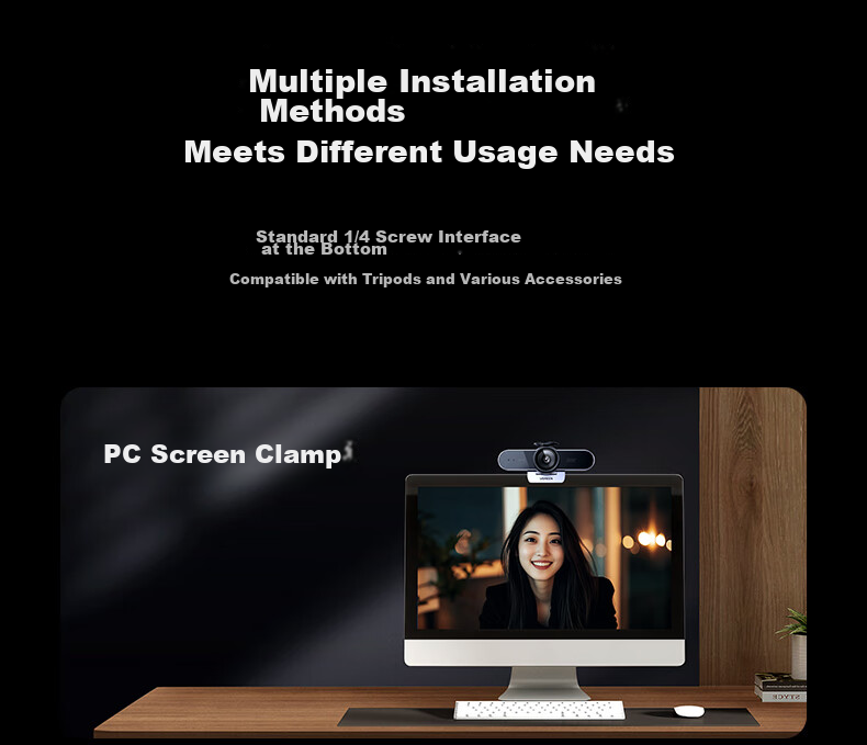 UGREEN 2K HD USB Webcam with Autofocus Dual Microphones and Speaker for Desktop Laptop Interview Exam Live Streaming Video Calls Conference 65545 22
