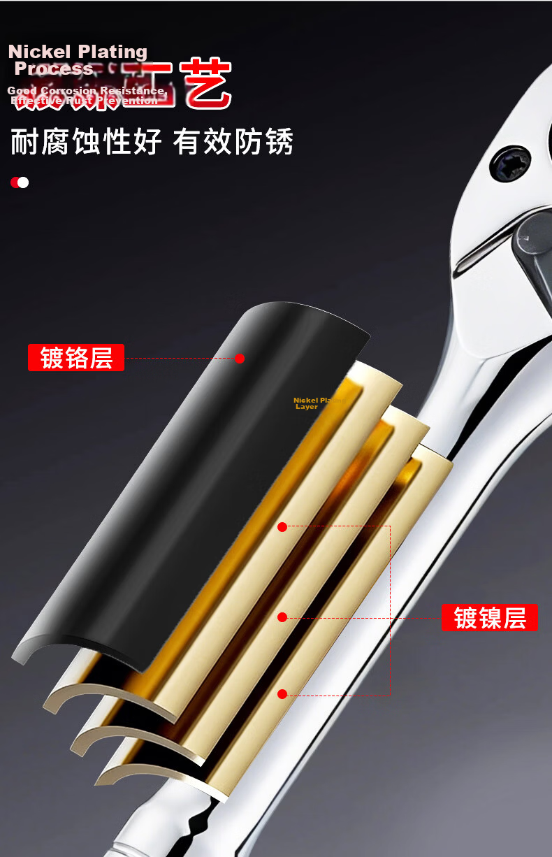 Kuanteng 72-Tooth Quick Socket Ratchet Wrench Set, Large Medium Small Double-Ended Mini Short Handle Auto Repair Wrench 3-Piece Set 2