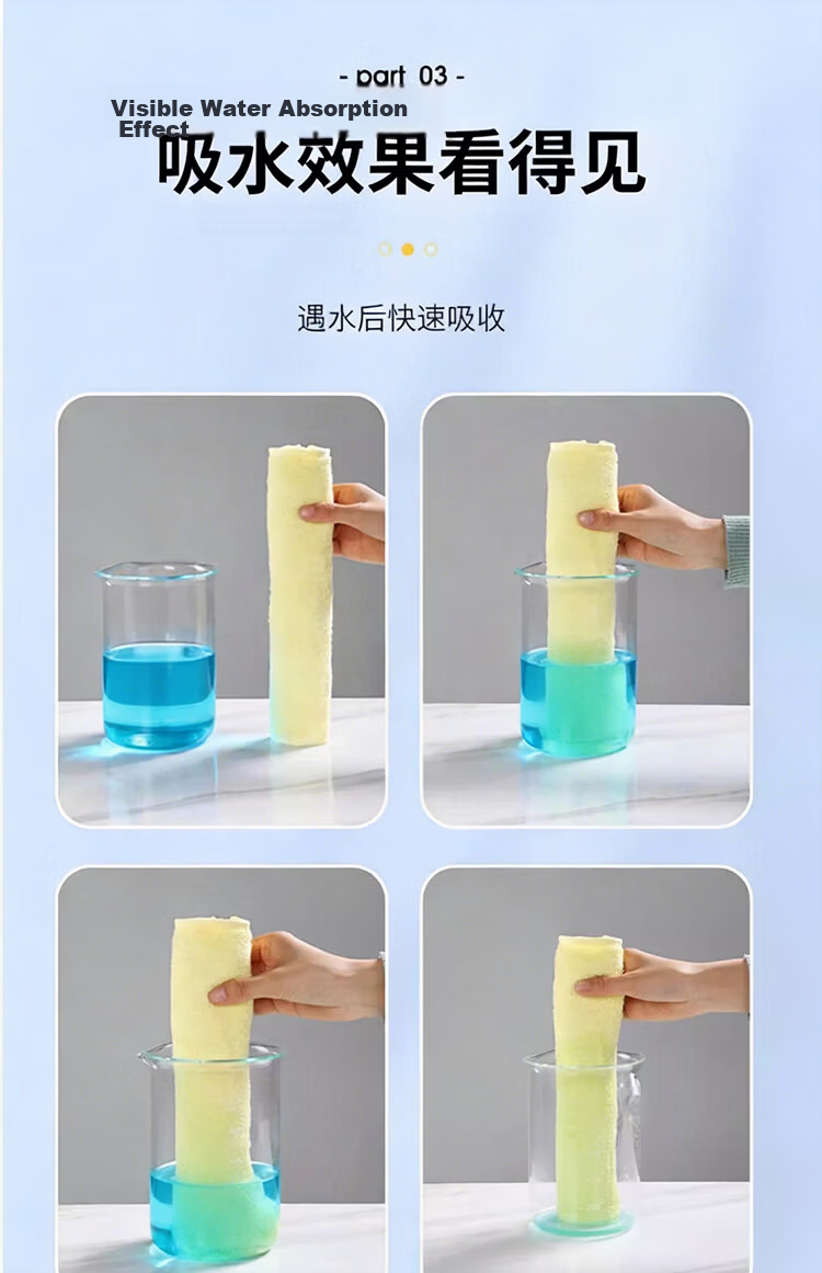 Jiabangshu Fiber Kitchen Cleaning Cloth Dishwashing Cloth 25x25cm 4pcs Oil-Resistant Absorbent 7