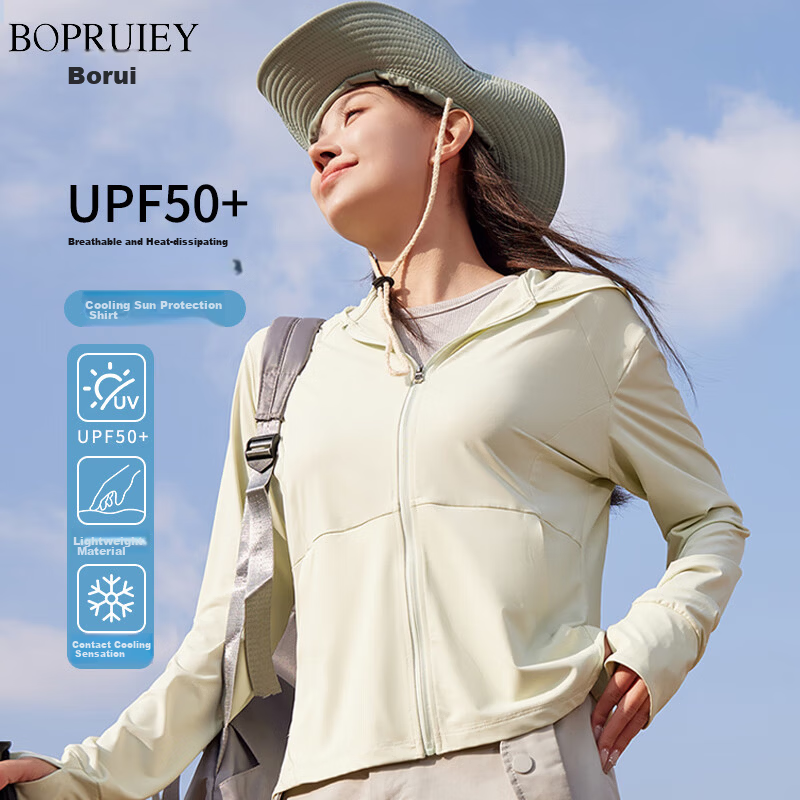 BOPRUIEY Women's Breathable Slim Fit Sun Protection Jacket Summer UV Protection Lightweight Cooling Sports Sun Jacket