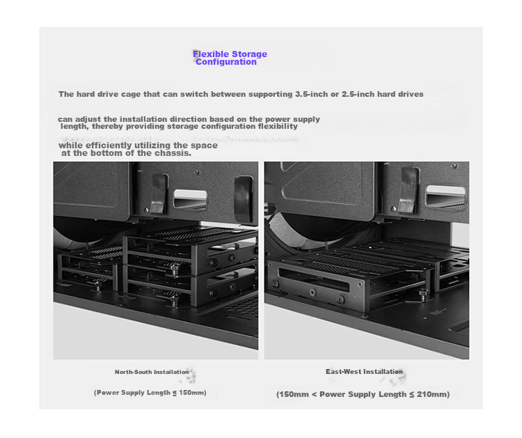 CoolerMaster HAF II 500 EATX Computer Case Master Sliding Rail/22040 Thickened Fan/Dual Mode GPU Bracket/Supports 4 Dual-Slot GPUs/Top-tier IO Panel 13