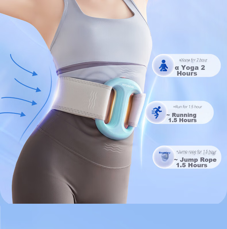 HYUNDAI Fascia Gun Fat Burning Shaker Lazy Waist Abdomen Slimming Belt Full Body Vibration Massage Fitness Abs Neck Fascia Massager Gift for Men and Women 7