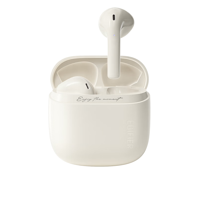 Edifier Flower Zero Air Wireless Bluetooth Earphones Semi-In-Ear Bluetooth 5.4 28H Long Battery Life Compatible with Apple Huawei Xiaomi Moon White