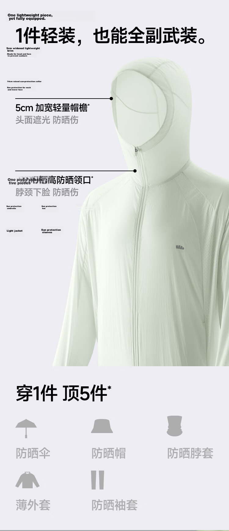 Beneunder Men's Sunscreen Jacket Skin Coat UV Protection Breathable Water-Repellent WR010 [JD Exclusive] 3