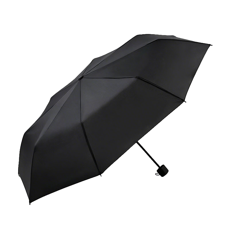 YUHANG 8-Rib Manual Black Sunshade Umbrella UV Protection Rain Umbrella for Students JD Self-Operated