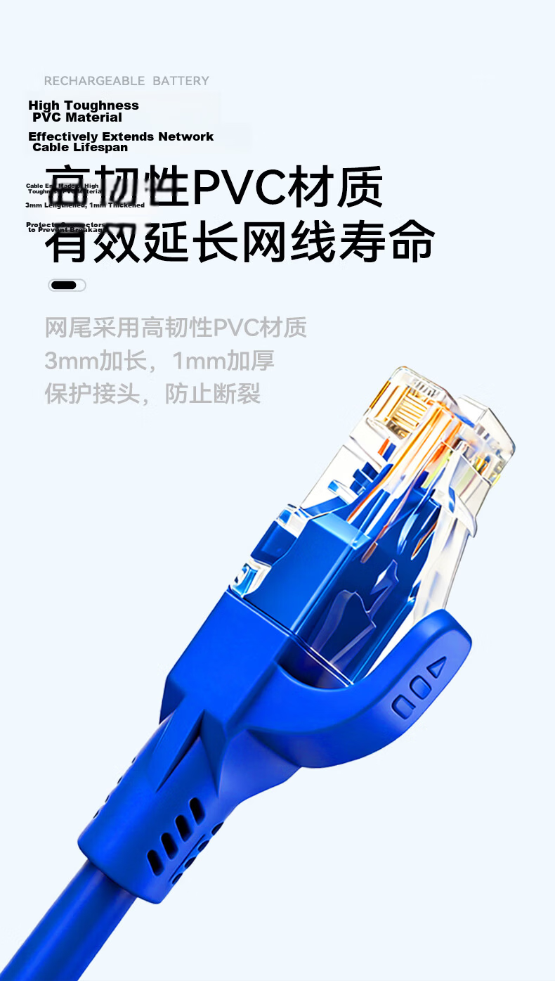 PHILIPS CAT6 Ethernet Cable 2m Gigabit Network Patch Cord Structured Wiring Broadband Router Connection Cable 8