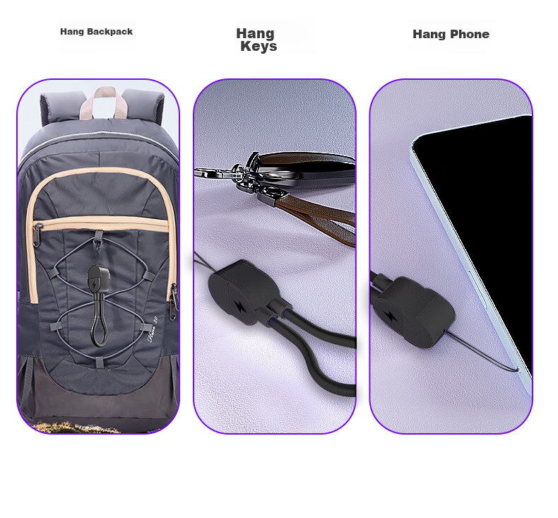 Masentek Huawei Apple Phone Lanyard Charging Data Cable Dual Type-C Interface Anti-Lost 2-in-1 Portable Fast Charging Short Keychain Lightning 167 5