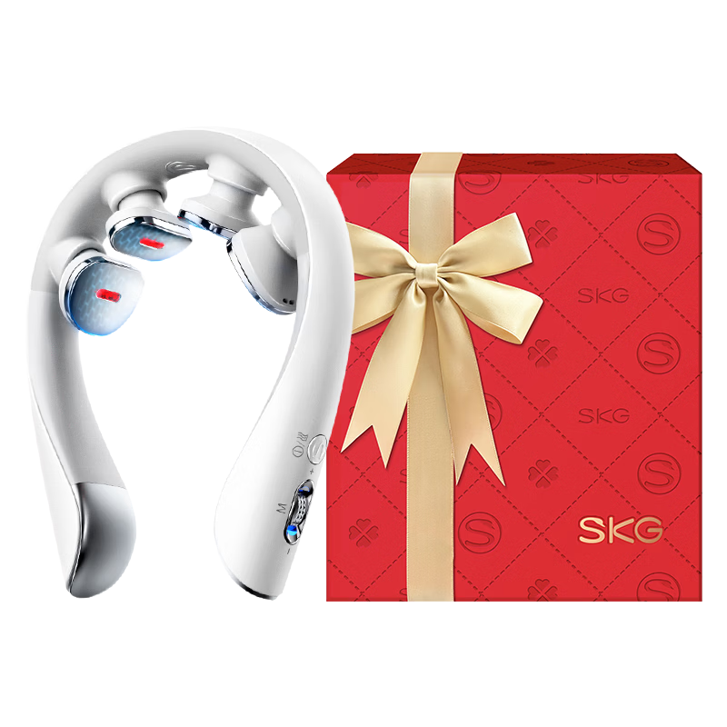 SKG Cervical Massager K5-3 Premium Limited Edition Gift Box Shoulder and Neck Pocket Massager Pulse Stretch Vibration Heat Therapy Practical Birthday Gift for Men and Women