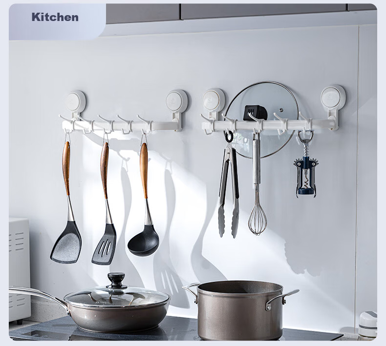 Taili Cream Style Suction Cup Telescopic Single Rod Towel Rack No Drilling Bathroom Wall Shelf Toilet Towel Hanger 5