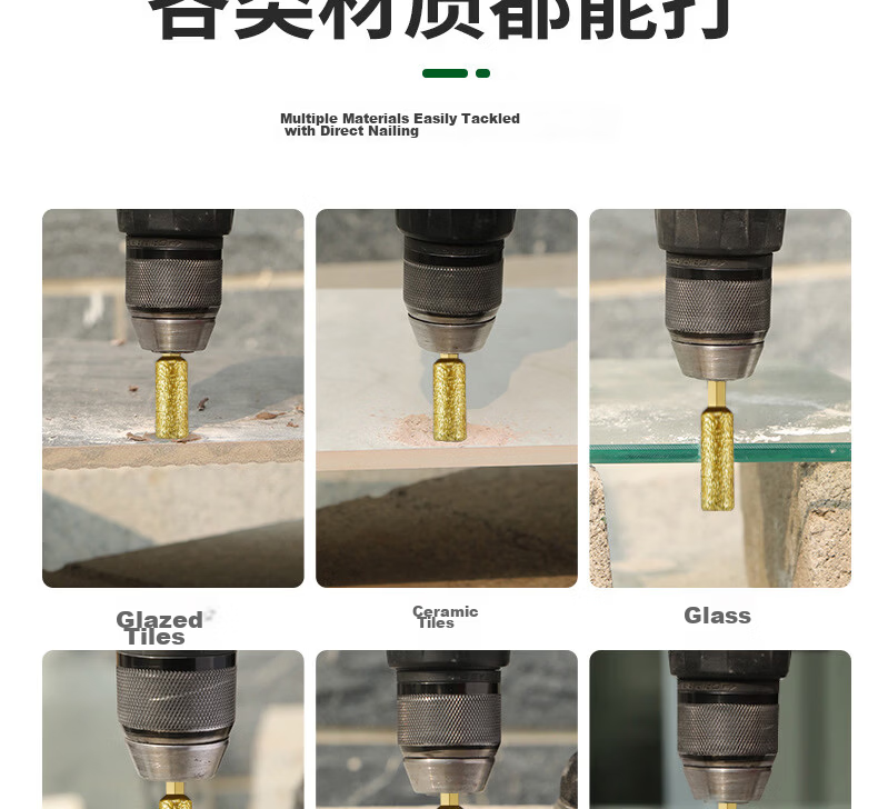 Fuxing Integrated Drilling and Grinding Drill Bit Hex Shank Tile Glass Stone Hole Opener Set [6+6+8+8] 4 Pieces 5