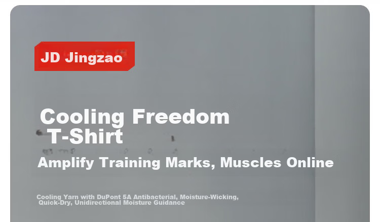 JD Original Summer Cool-Feeling Freedom Sports T-Shirt, Quick-Dry Fitness Outdoor Men's Short-Sleeve Clothing, Gray-Green, 3XL 4