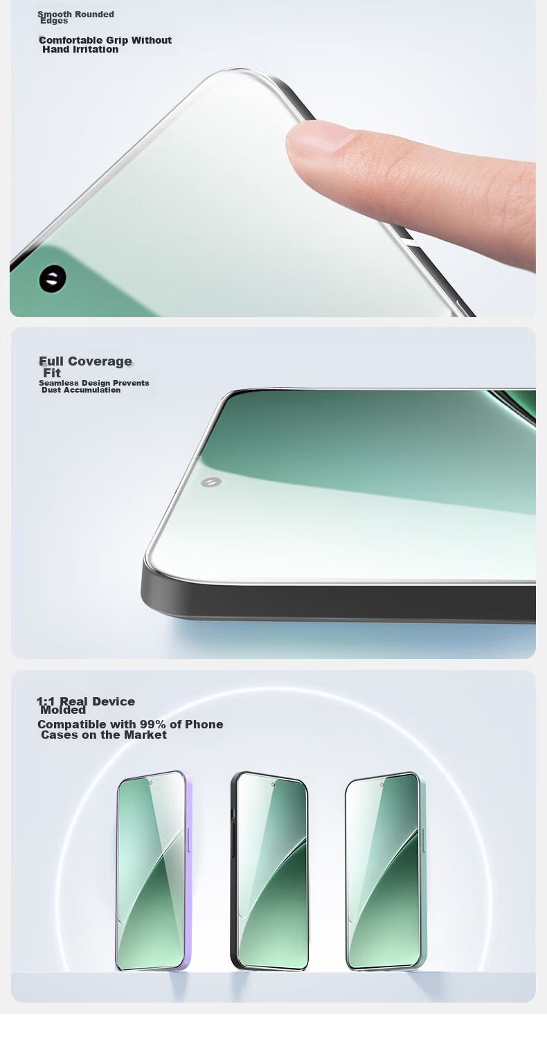 Smorss [Ultrasonic Unlock] Screen Protector for Xiaomi 14 Pro/Ultra, Full Adhesive Anti-Shatter HD Anti-Fingerprint Upgraded Smooth Microcrystalline Protective Film, 2 Pieces 7