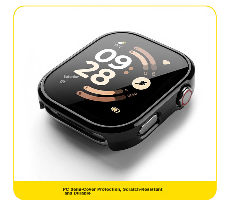 CHENSONG Protective Case and Tempered Film for Xiaomi Redmi Watch 6, PC Scratch-Resistant Durable Sensitive Touch Black 10
