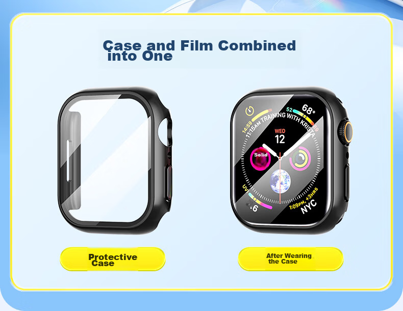 WITGOER IP68 Waterproof Case and Screen Protector for Apple Watch S9/8/7 iPhone Series Full Coverage Ultra-Thin Tempered Glass Film Accessories for Women 22
