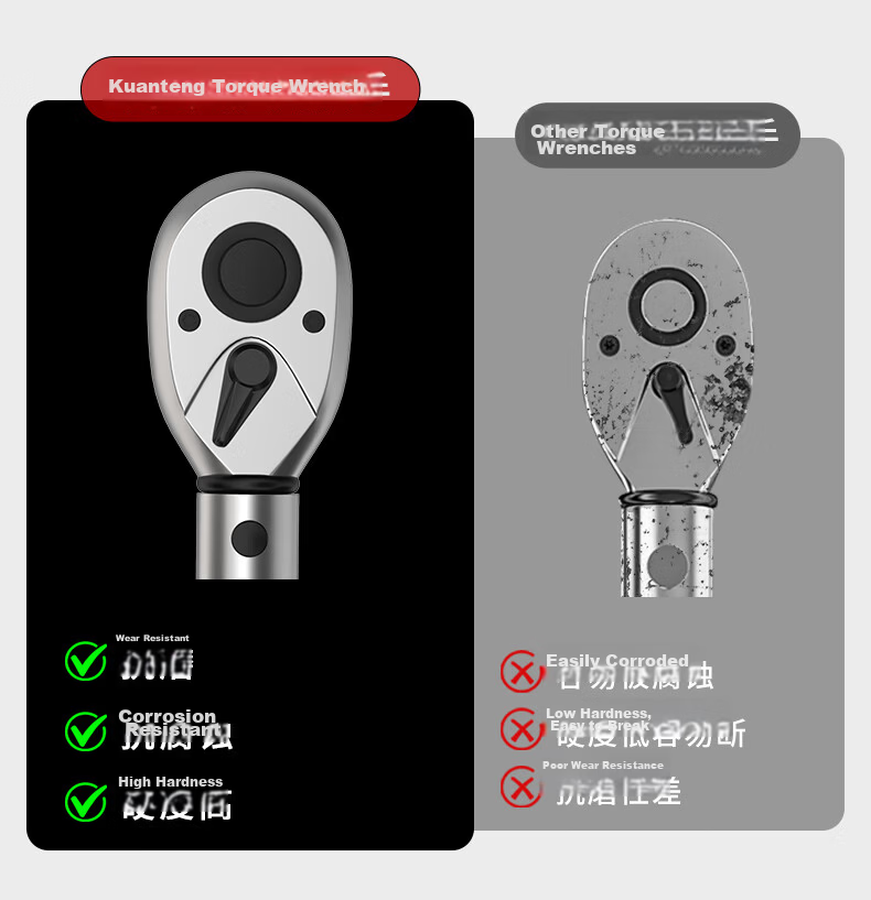 Kuanteng Industrial Grade 1/4 High Precision Manual Torque Wrench Adjustable Preset Torque Spark Plug Wrench 6
