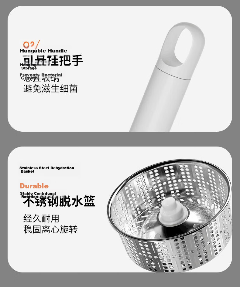 Baijiahaoshi Rotating Mop 2 Mop Heads Household One Mop Clean Hands-Free Washing 2026 Absorbent Floor Mop Spin Dry Bucket Handle 19