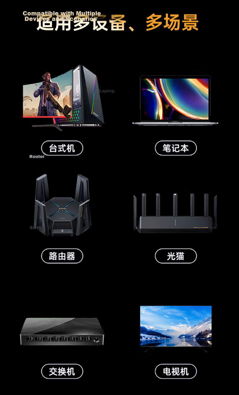 BIAZE CAT7 Pure Copper Ethernet Cable, Shielded 10Gbps Network Cable, Gaming Twisted Pair, 5G Home Broadband Compatible with 2.5G, 1 Meter 10