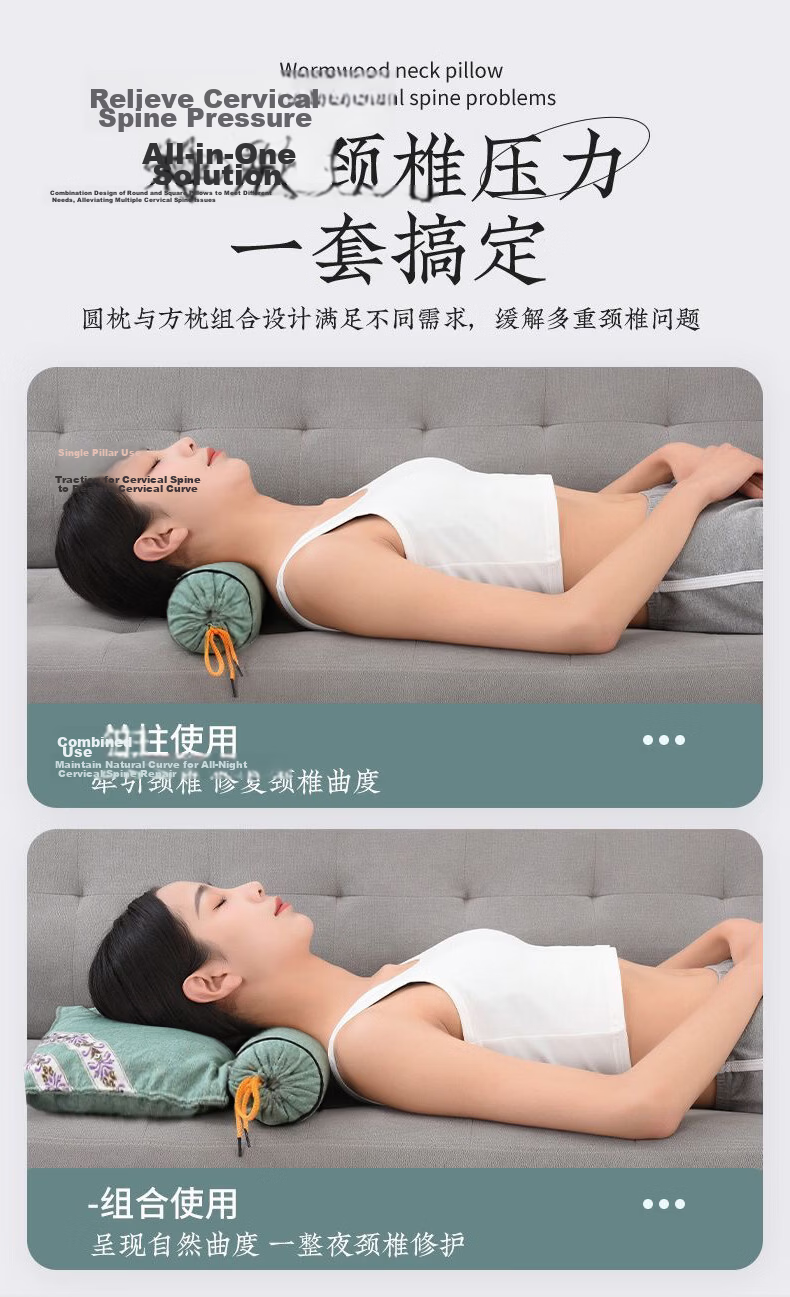 CROWN Artemisia Pillow, Cervical Spine Support Pillow, Deep Sleep, for Women And Men, Removable Pillowcase, Adult Pillow Core, One Pair 7