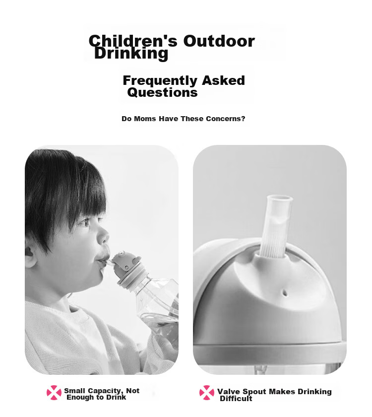 Beingmate Children's Water Bottle 3-6 Years Large Capacity Straw Direct Drinking Cup PPSU Graduated Dual-Use Kindergarten School Water Bottle Summer 2