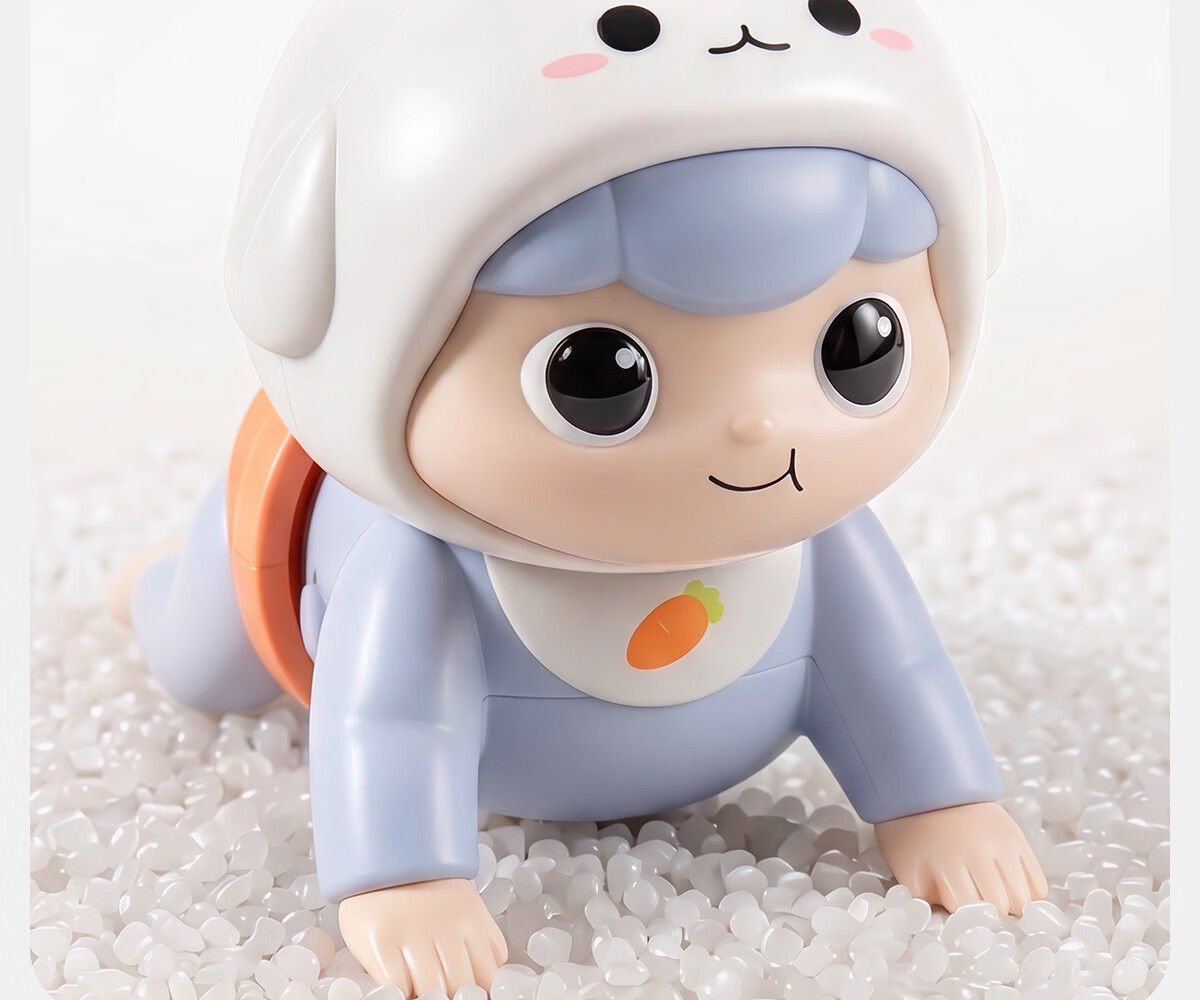 Dimoarch Baby Electric Crawling Toy, Fun Infant Learning to Crawl Early Education Enlightenment Crawling, Newborn Head-Lifting Training Rabbit Pink 19