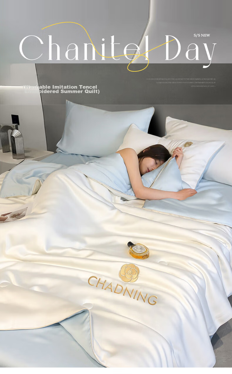 Wuyinliangpin Class A Washable Cooling Ice Silk Summer Quilt, Single Person Summer Cool Quilt, Air Conditioning Thin Quilt Core, 150*200cm 1