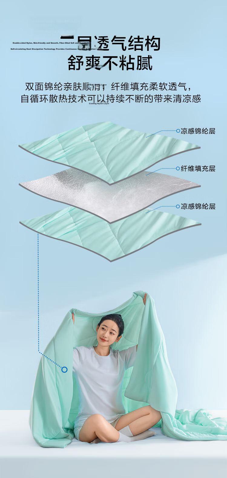 JD Original Sea Salt Ice Cream Quilt, Double-Sided Silky Cool Comforter, Class A Air Conditioning Quilt, Summer Cool Quilt, Machine Washable, 2x2.3m 8
