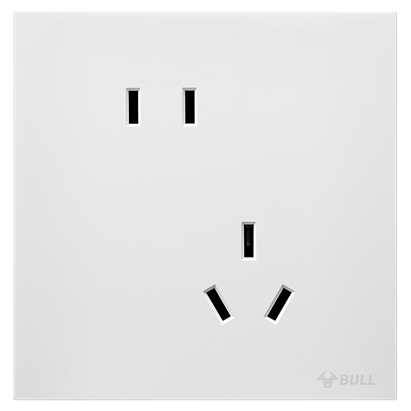 BULL Switch Socket G57 Butterfly Ultra-thin 10A Angled Five-hole Large Panel Socket G57Z223A Frost White Concealed Installation