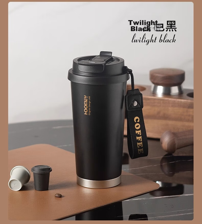 HOOMEY Insulated Mug Ceramic Lined Inner Coffee Cup for Men And Women, Stylish Straw Water Bottle 2025 New Cold-Keeping Cup 14