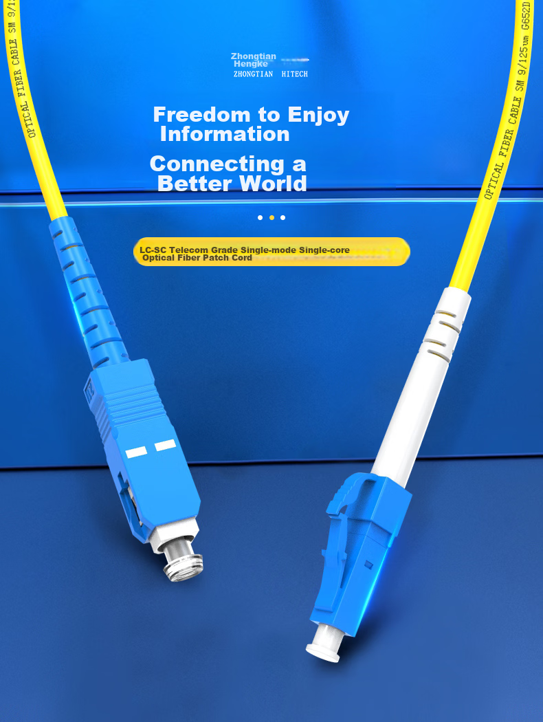 ZHONG TIAN HITECH Telecom-Grade Fiber Optic Patch Cable, 1 Meter Single-Mode Single-Core 3.0 LC-LC, Transceiver Pigtail, ZT-L300 2