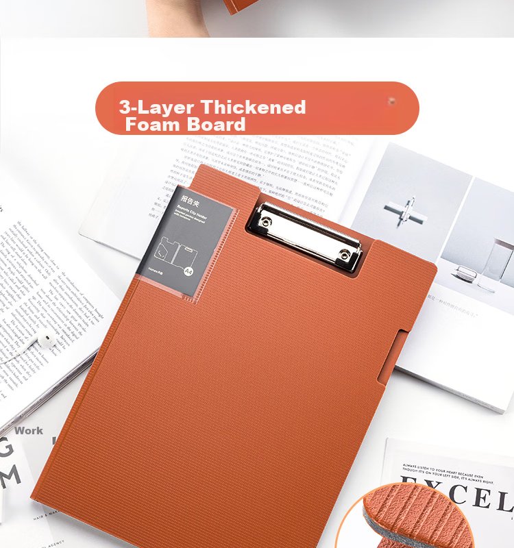 TIANSE A4 File Folder, Vertical Folding Board Clip, Thickened Foam PP Conference Folder, Secretary Folder, Document Folder, Exam Paper Folder, Signature Presentation Folder, Office Supplies TS-1632, Antique Bronze Brow 8