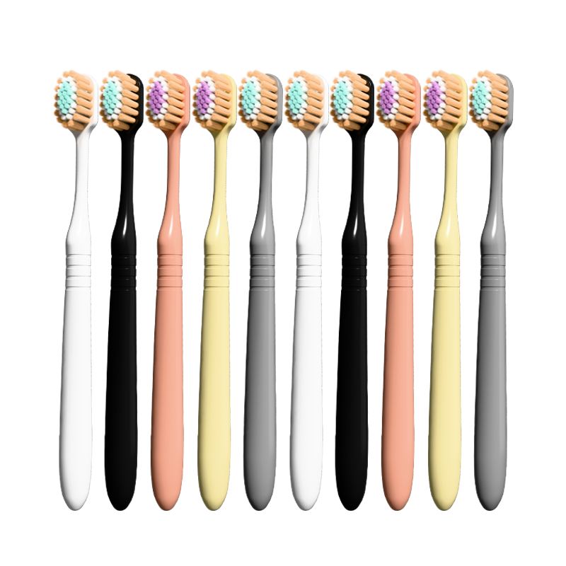 BRUSHING BEAR Soft Bristle Toothbrush Thin Wide Head Gum Protection Adult Unisex Household Pack of 10 Individually Wrapped JD Self-Operated