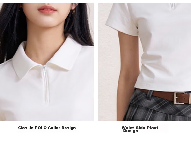 SPAO Bear Polo Collar Short Sleeve T-Shirt Women 2026 Summer Slim Fit Slimming College Style Commuter Petite Short Top 5